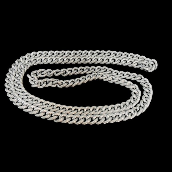 Vintage Light Weight Chunky Silver Tone Curb Chain Necklace (5108) - Picture 5 of 6